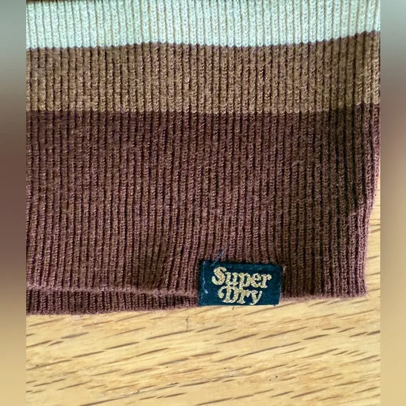 Superdry cropped striped fine knit sleeveless sweater US size 6 - Picture 2 of 11